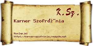 Karner Szofrónia névjegykártya